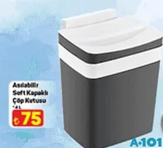 ASILABİLİR SOFT KAPAKLI ÇÖP KOVASI 4 L